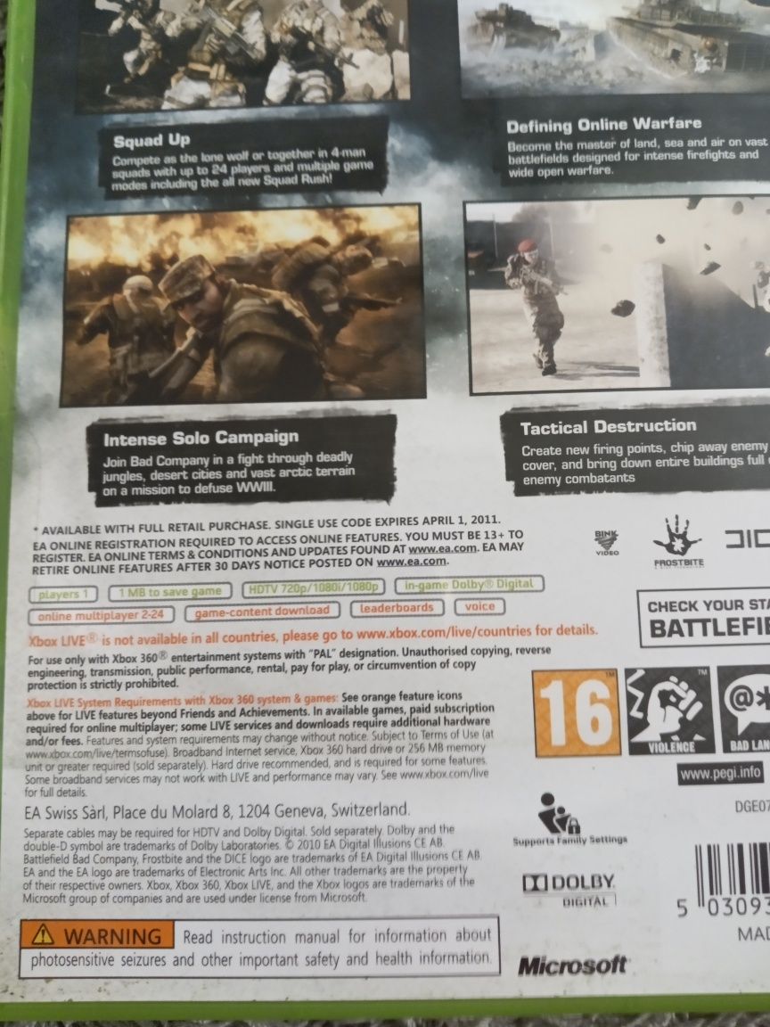 Transport 14 lei Joc Battlefield: Bad Company 2 xbox360/xbox one