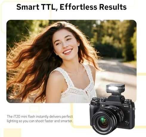 Нова Godox iT20F Fuji TTL мини светкавица, 45g, 700 светвания, USB-C