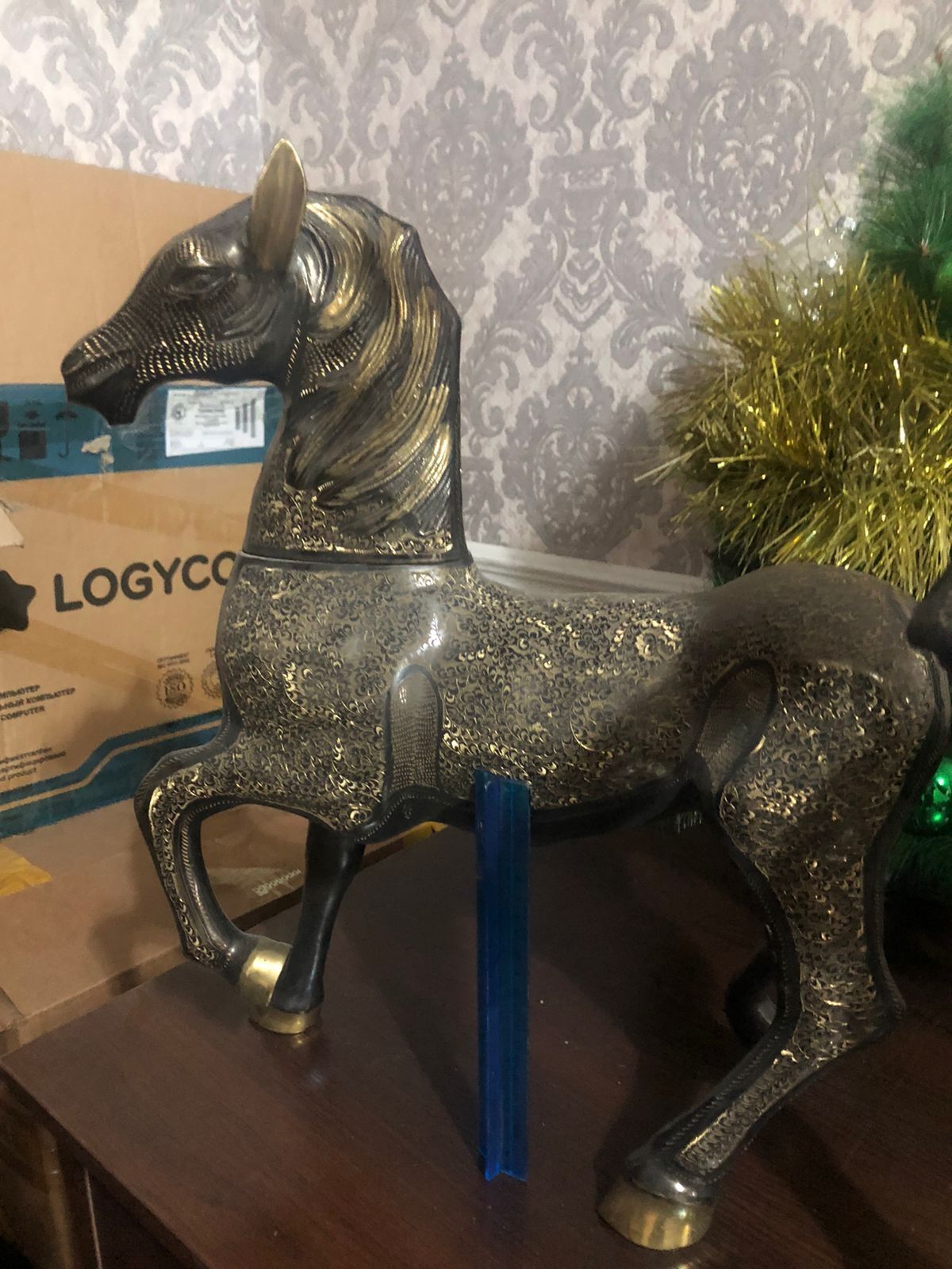 Лошадь птица сувенир бронза статуя фигура