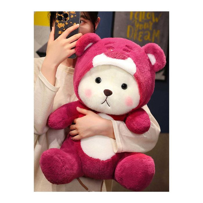 Urs de plus cu gluga si plapuma 45 cm