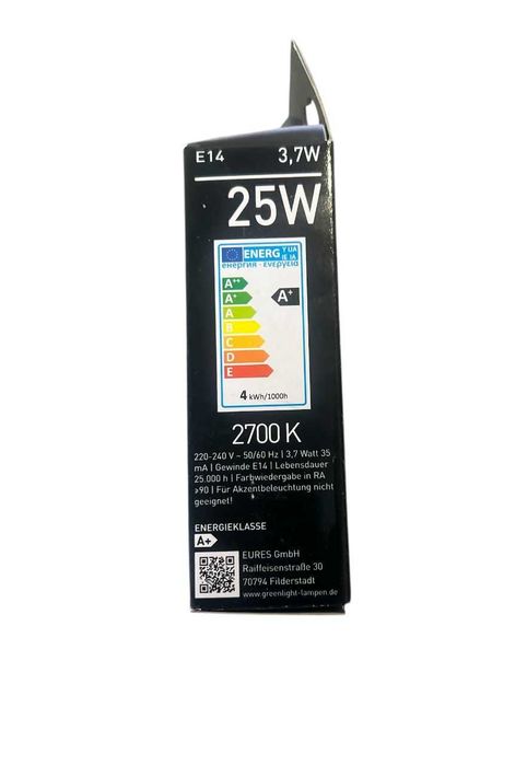 Bec LED Greenlight , E14, Alb Cald, 3.7W=25W, E14, 2700K