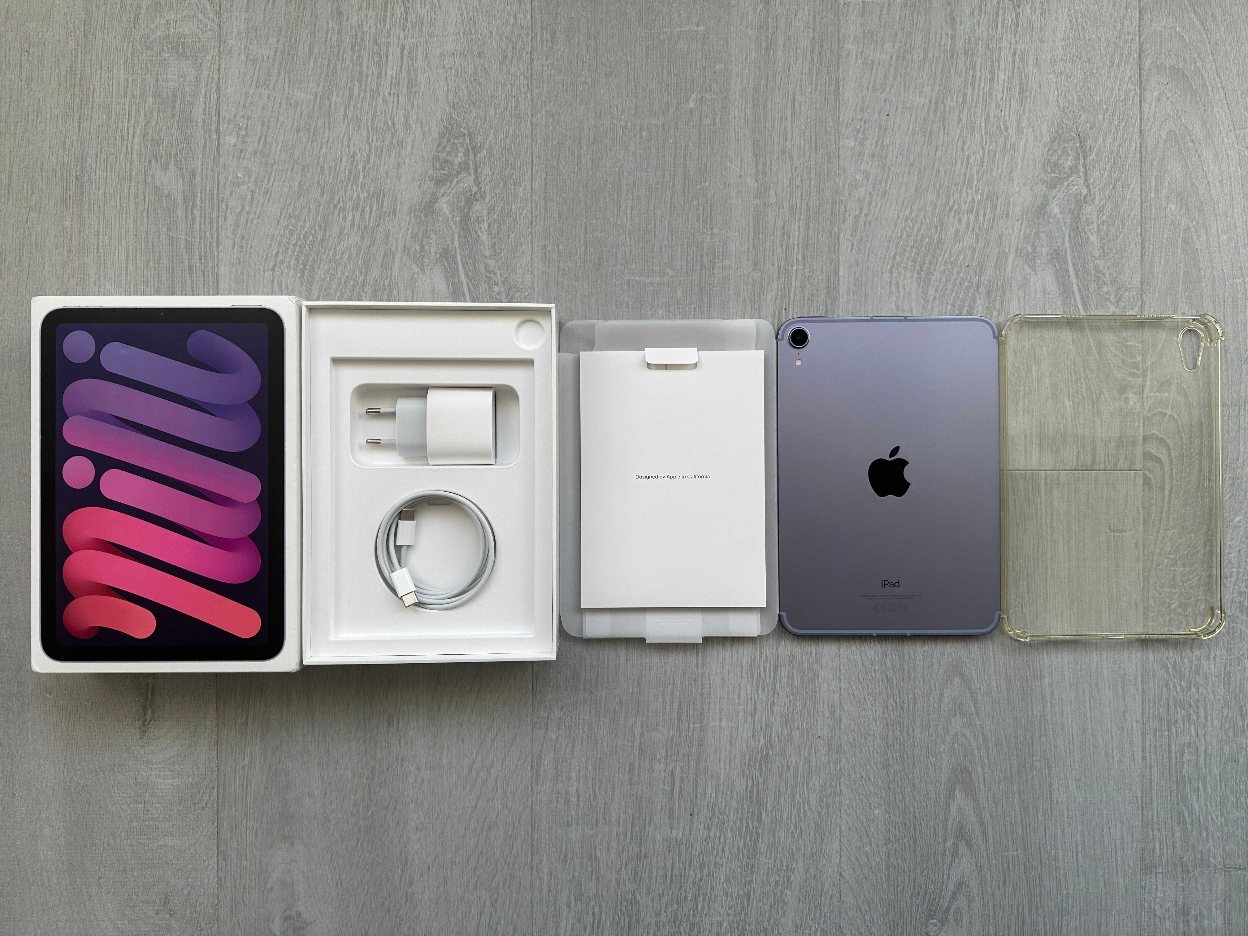 Tableta iPad Mini 6 cellular 5G SIM purple ca NOUA + folie + husa