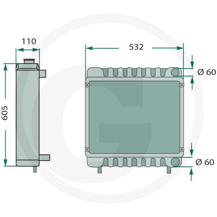 Radiator apa pentru racire tractor John Deere