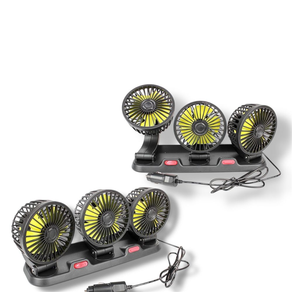 Троен Вентилатор с 2 степени – 10см – 12V 360°