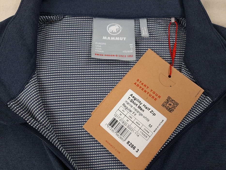 Mammut Aegility Half Zip - Оригинална мъжка тениска с цип р-р M