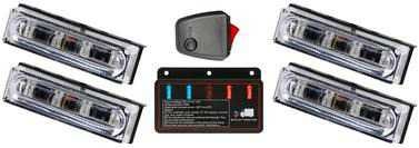 Stroboscoape Auto LED COB – 4 Module, 8W, 12V, Galben,