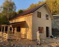 De vanzare case din lemn placate cu OSB și polistiren plus decorativă