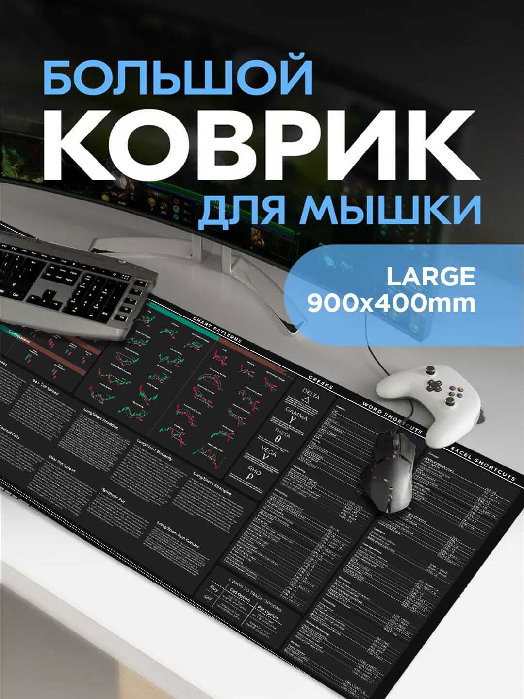 Коврик для мыши, большой игровой коврик для трейдеров, трейдинг
