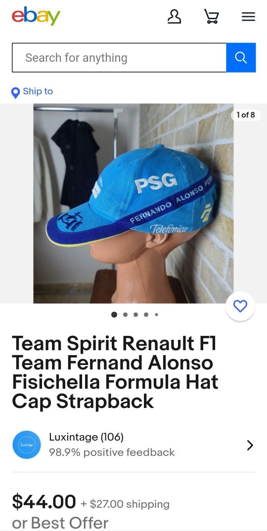 Șapcă, Fernando Alonso, Renault,  F1