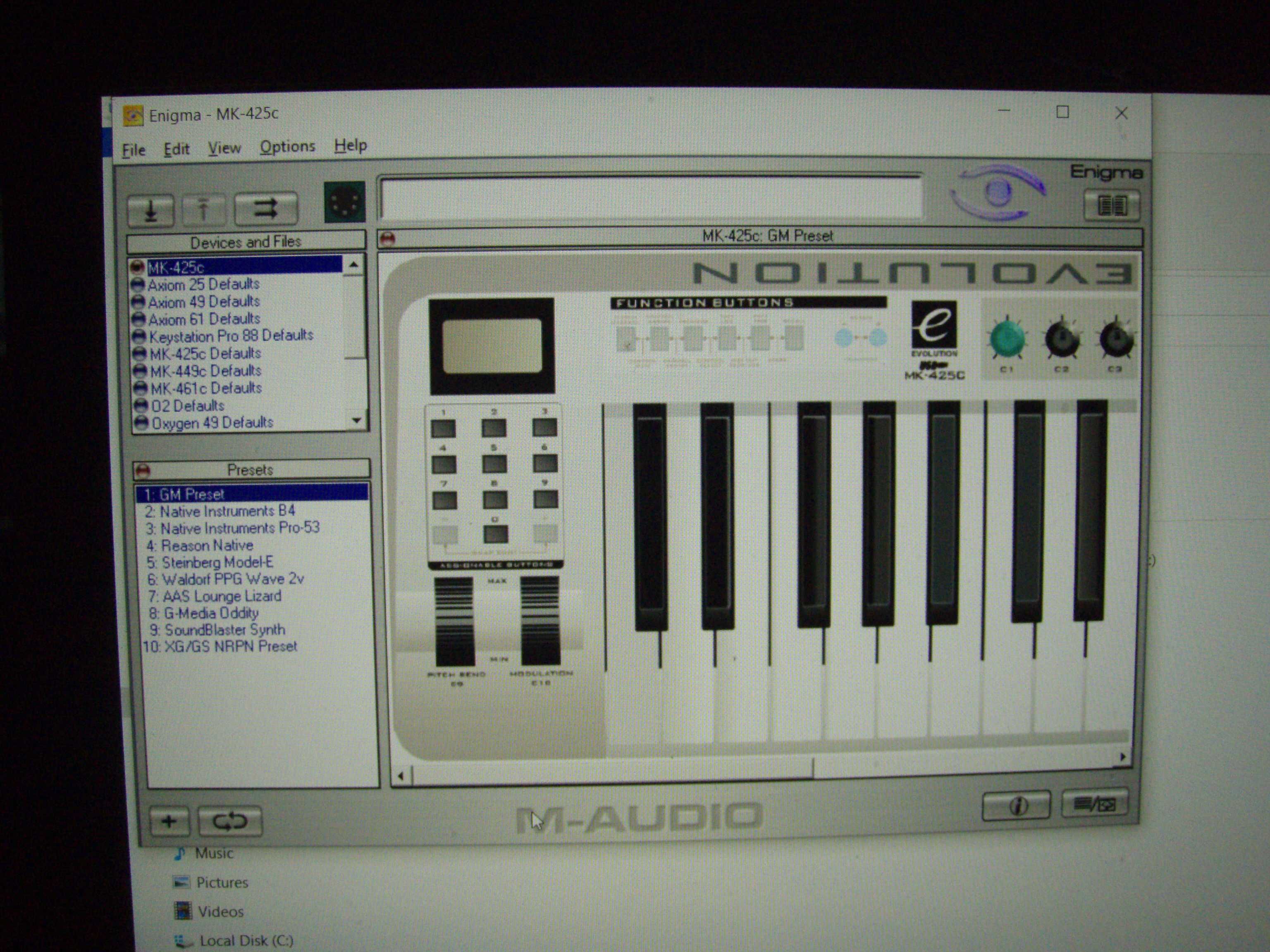 Clapa USB MIDI controller M-Audio Evolution USB MK-425C