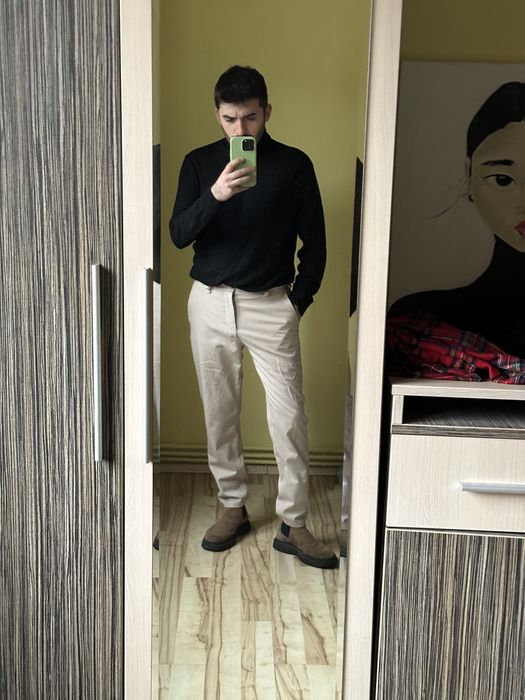 Set Pantaloni Zara - Negru si Beige