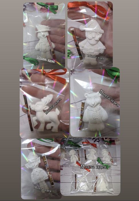 различни модели коледни късмети ръчна изработка елха панделка камбанка