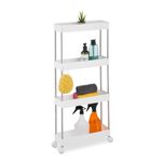 Organizator mobil cu roti pentru bucatarie baie 4 rafturi 85x38x13 cm