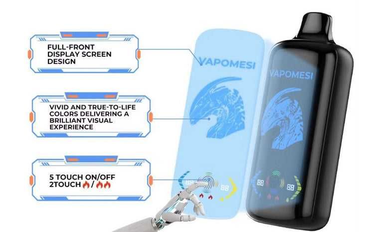 Vape Vapomessi Dinosaur 50.000 puffuri Touch-Screen!