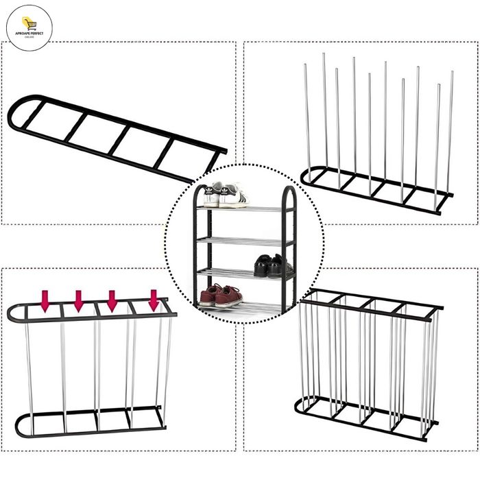 Raft 8 perechi pantofi 50x19x57cm, metal cromat-plastic