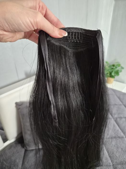 Естествена Опашка (Indian Hair) - 100 гр, 60 см , цвят: Черен!