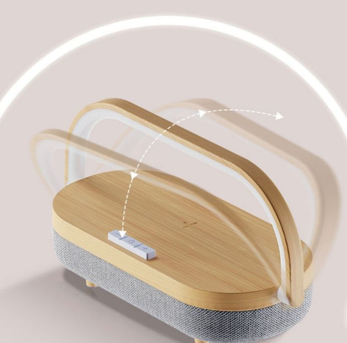 Нощна лампа с безжично зарядно,