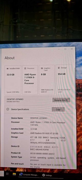 Добро Геймърско PC R7 3700X/32Gb/1TB nVme/RX 6600XT/Гаранция