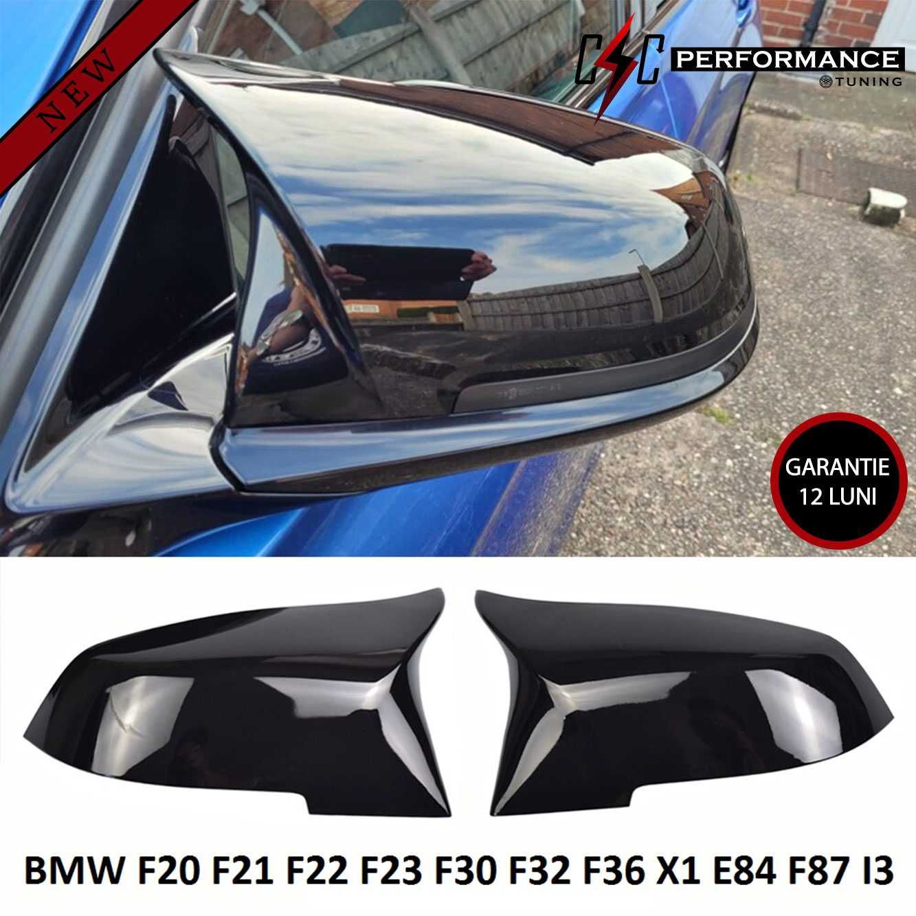 Capace oglinzi BMW seria 3 F30 2012-2018 Negru lucios M BATMAN STYLE