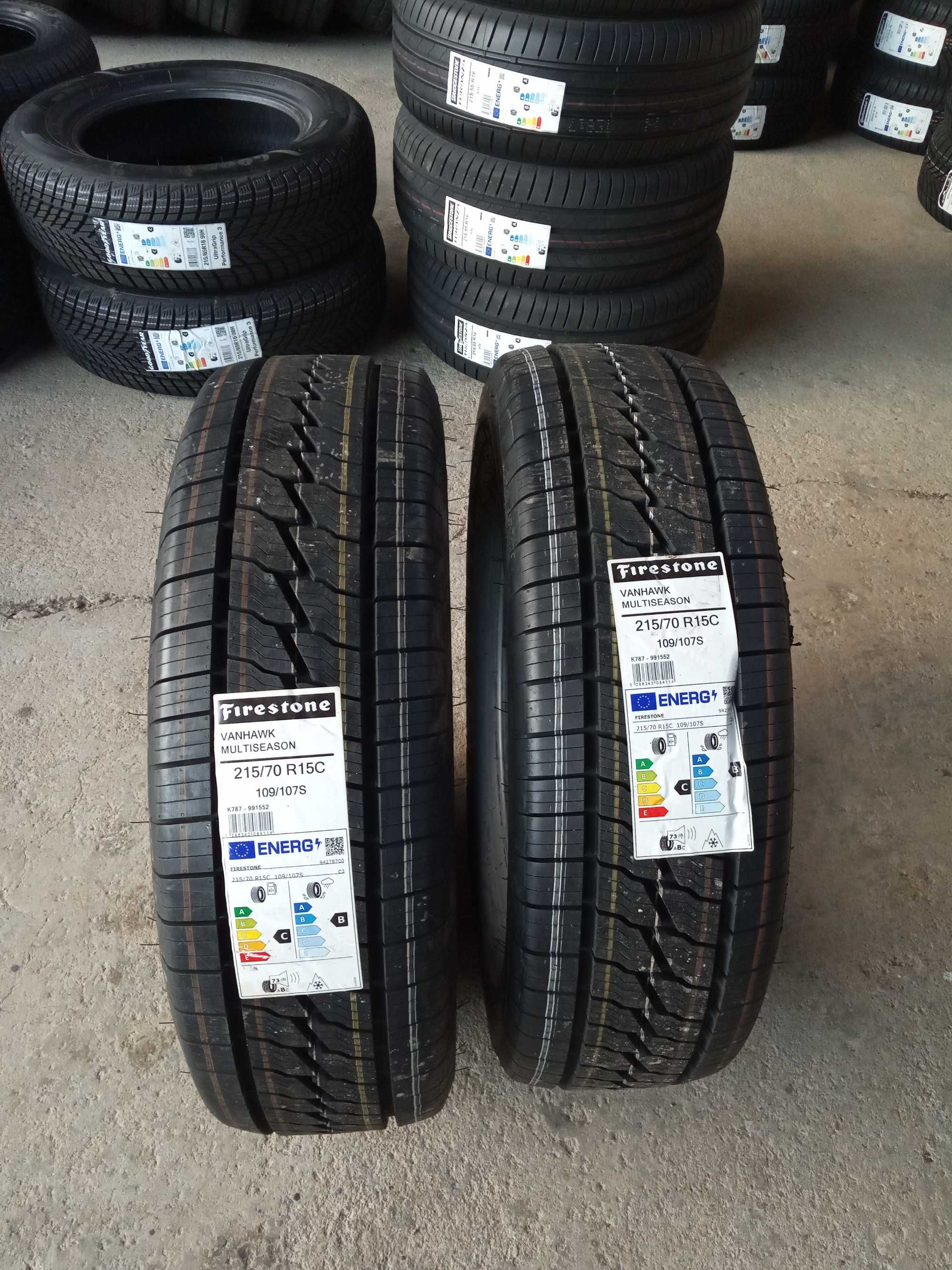 2 Нови всесезонни бусови гуми 215/70R15C Firestone VanMultiSeason 109S