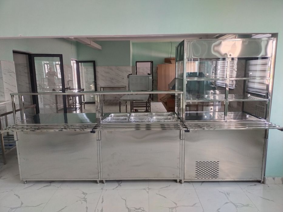 линия раздача, мармит из нержавейки для второго блюд 8 емкостной, дове