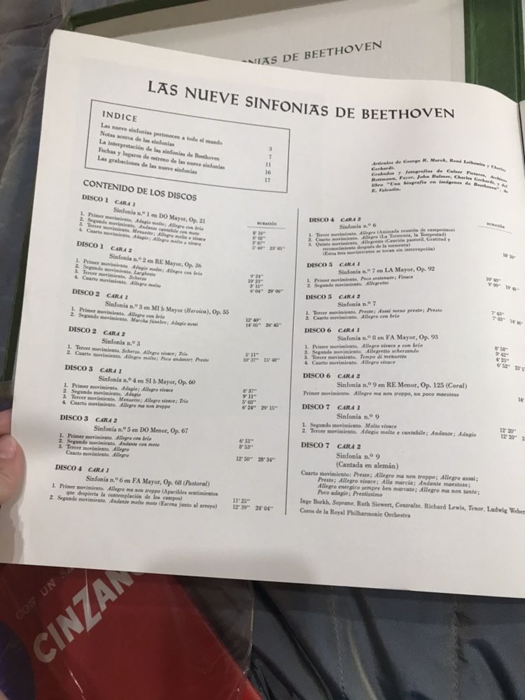 Colectie beethoven viniluri simfonia 9 de colectie 1962 discuri