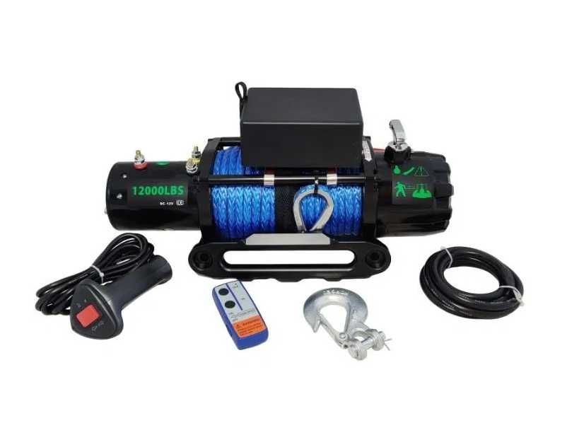 Troliu electric cu telecomanda 12V, 6.5cp, 6.1T(13500lb)cablu sintetic