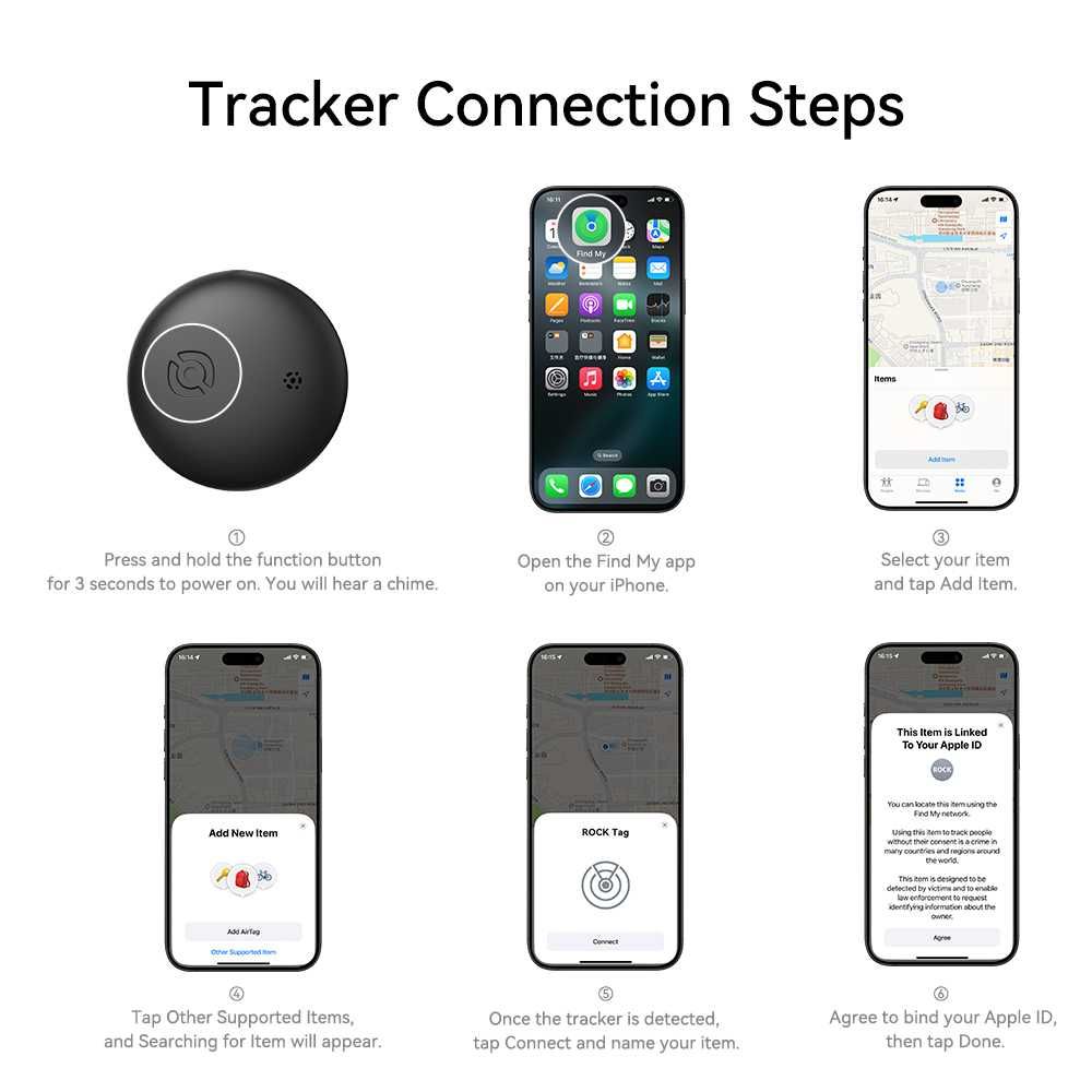 Проследяващо устройство тракер с издържлива батерия Apple Find My