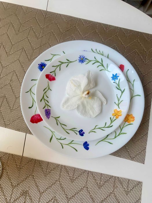 Ръчно рисувани луксозни чинии от френски порцелан
