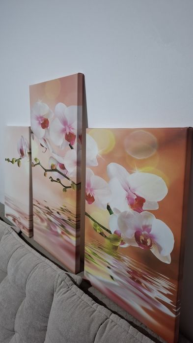 Tablou canvas orhidee (set 3 piese)