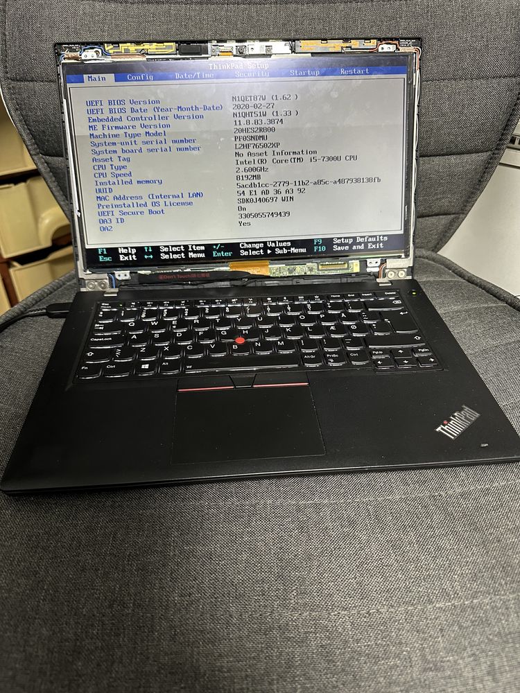 Dezmembrez Lenovo Thinkpad T470 -intel i5 7300U-Probleme display