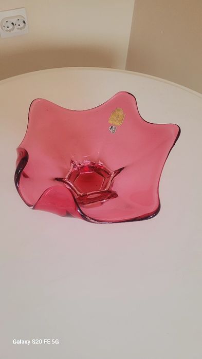Кристална купа,фруктйера Murano Италия нова от 60 години