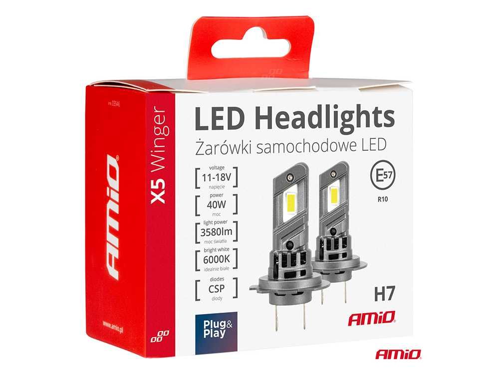 Becuri H7 LED 6000K 40W Canbus AMIO