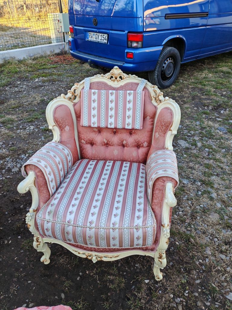 Set Canapea , Fotoliu , măsuță - Baroc - Vitange - Germania