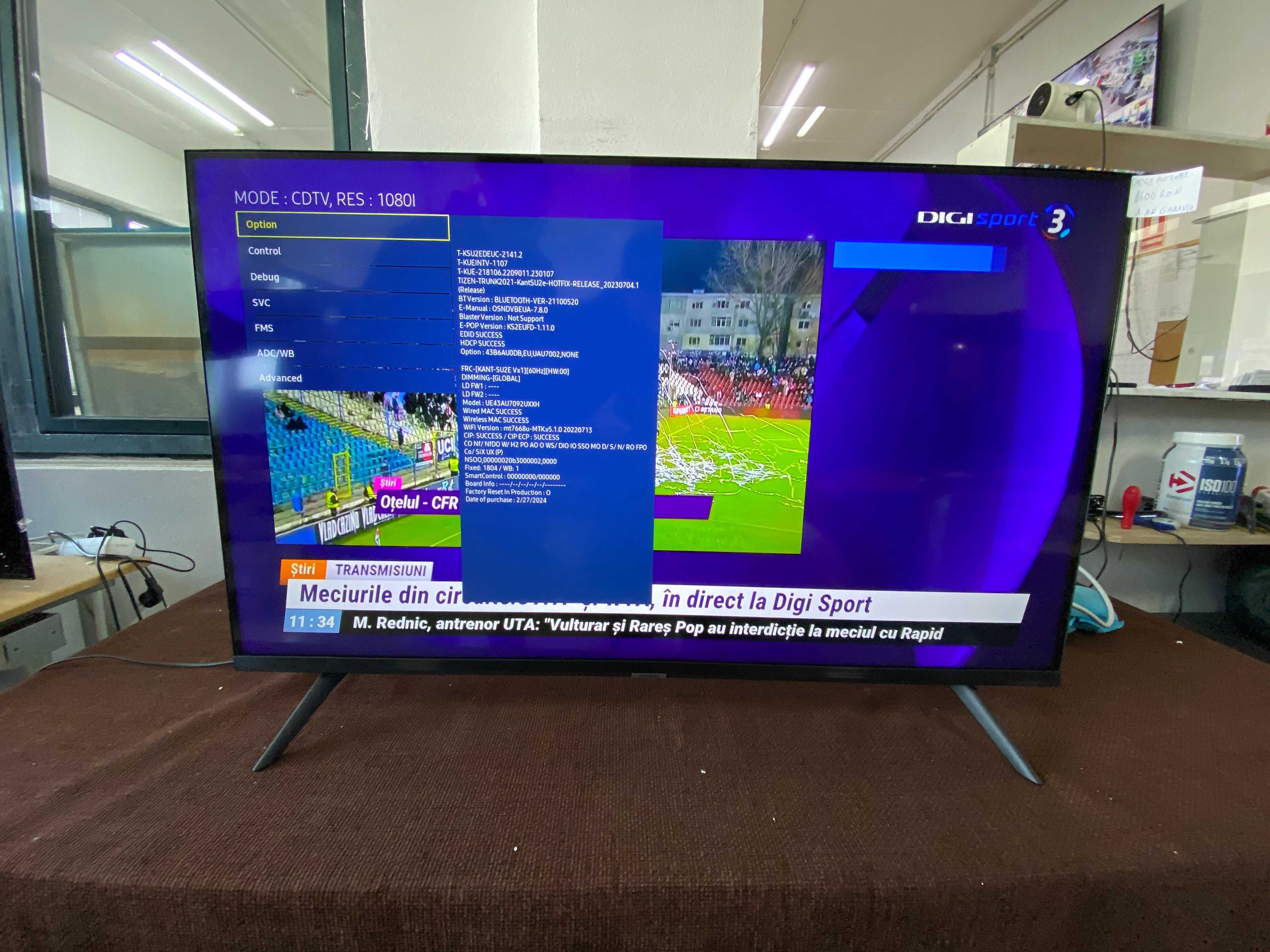 Televizor Samsung 43AU7092, 108 cm, Smart, 4K Ultra HD, LED, clasa G