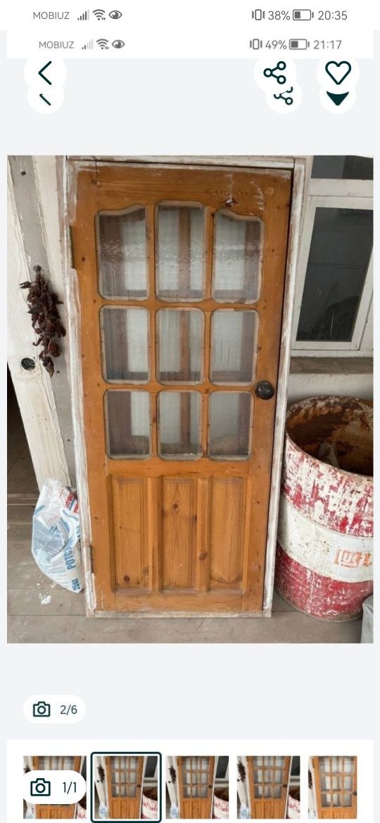 Eshik sotiladi bo'yi 190 eni 86 300 ming