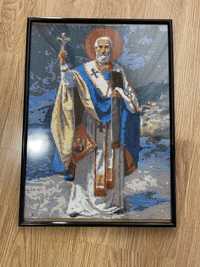 Диамантен гоблен икона Св Николай ръчно правен
