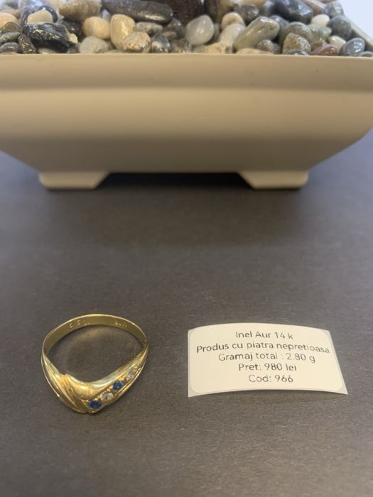 Inel aur 14 k certificat anpc