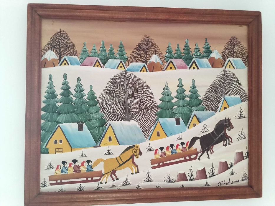 Pictura naiva, tablou, de Petru Mihut