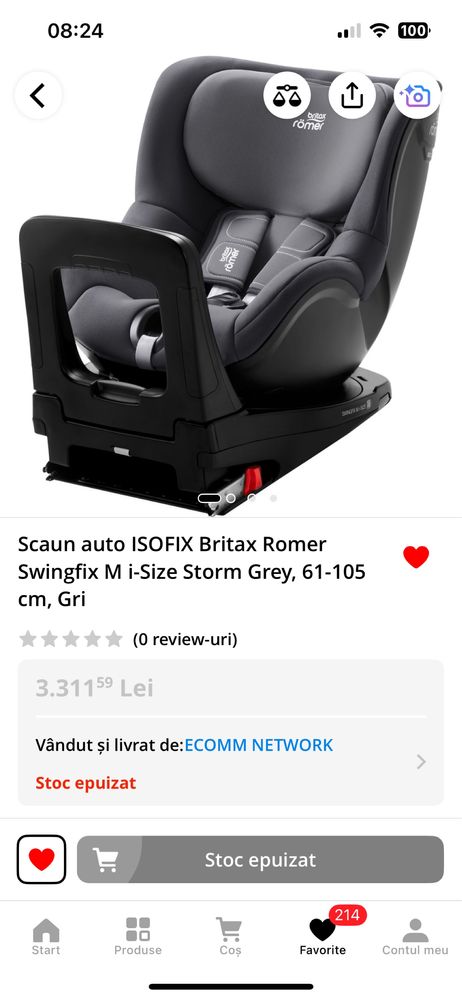 Scaun auto copii britax romer