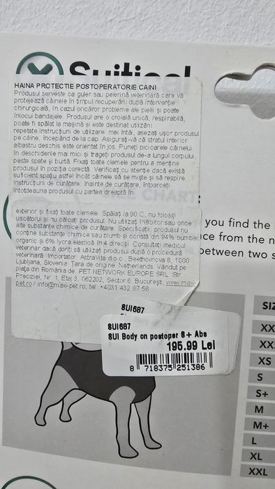 Costum recuperare chirurgicala caini