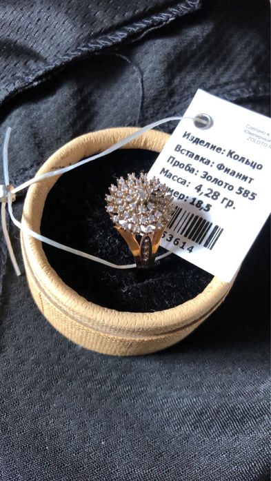 Кольцо золотое с фианитами