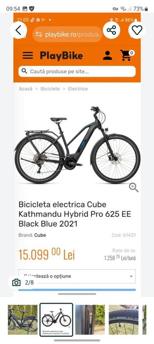 Bicicleta electrica Cube Kathmandu Hybrid Pro 625 Black Blue