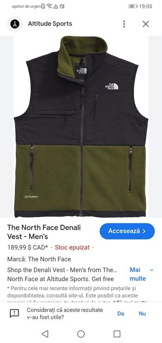 The North Face vesta polartec masura M