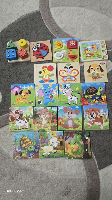 Puzzle lemn si jucarii din lemn