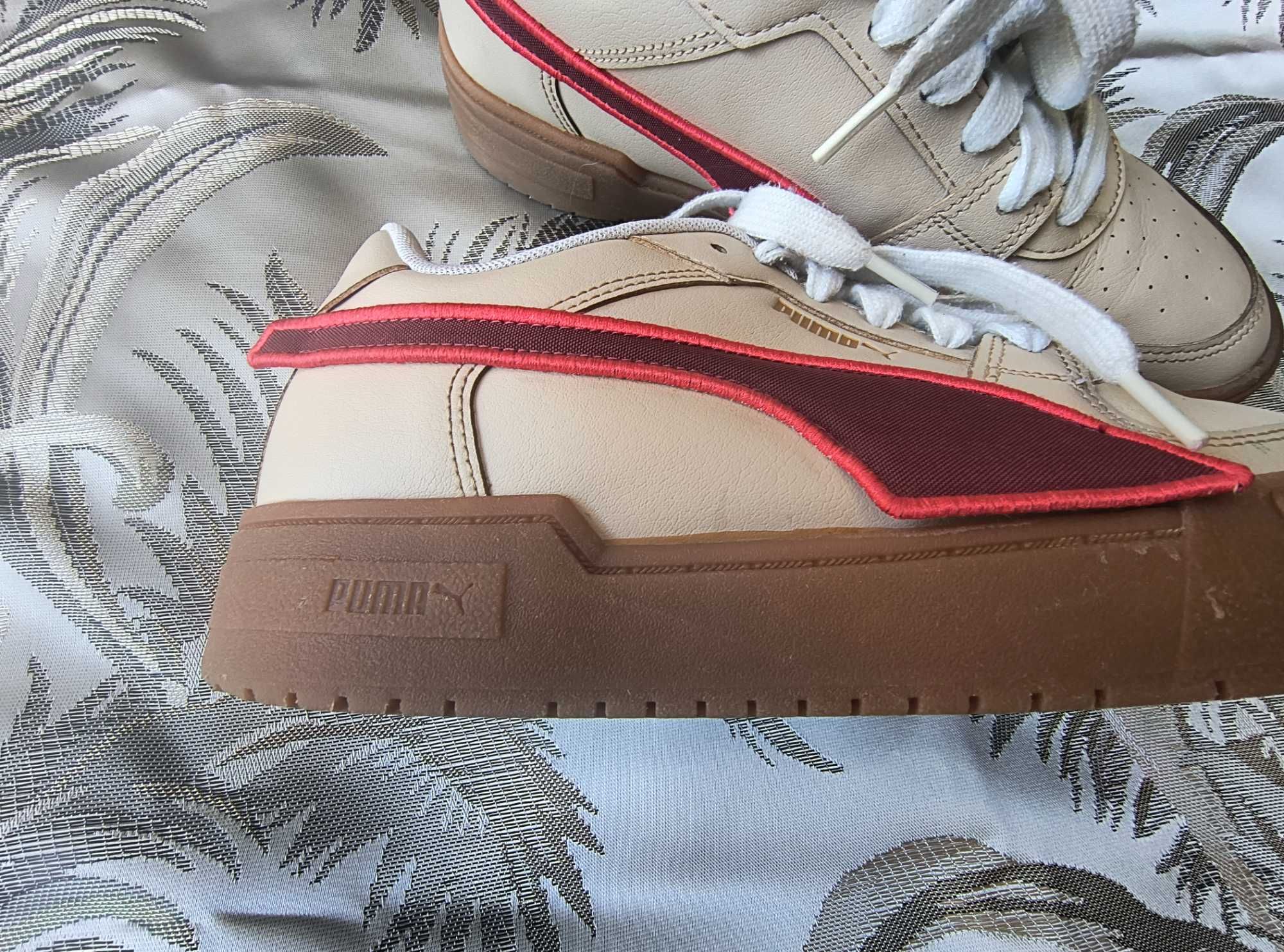 Puma, Спортни обувки CA Pro с контрасти, Бордо, Бял номер 42