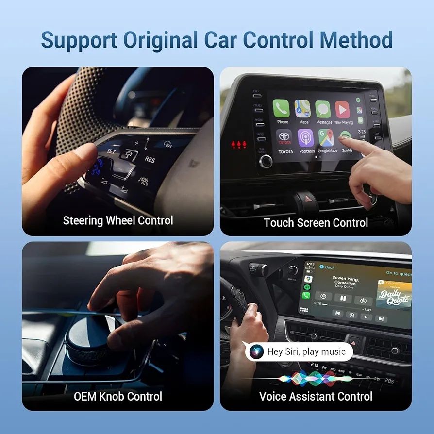 2-в-1 безжичен CarPlay адаптер и безжичен адаптер за Android Auto