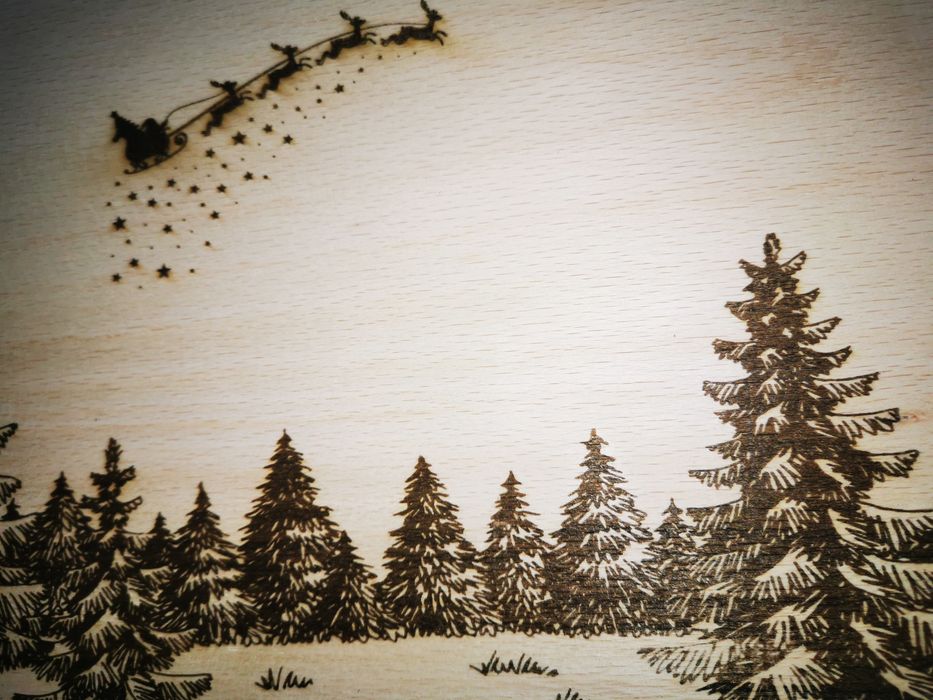 Дъска за коледни мезета с лазерна пирография! Ще добавим вашето име!