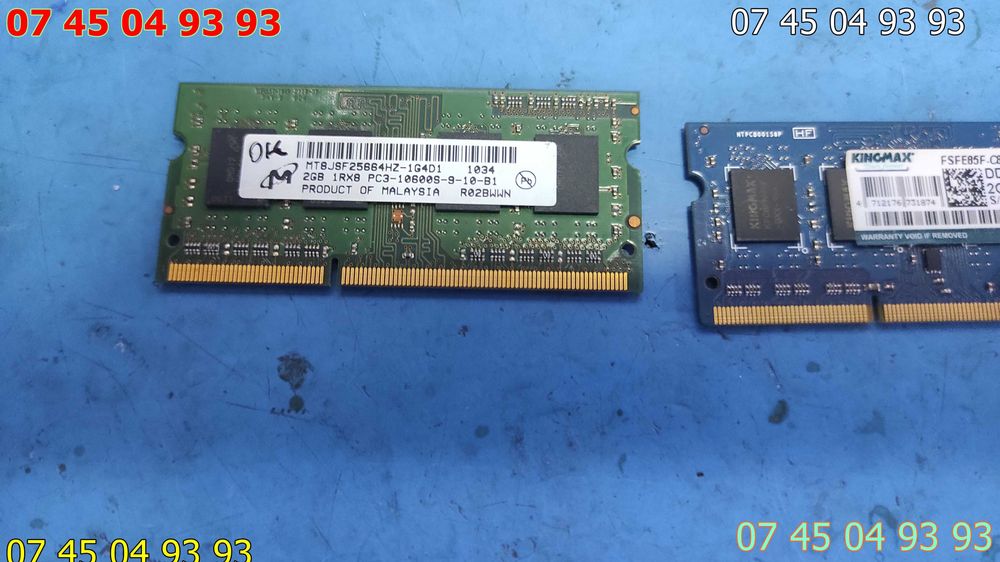 module ram laptop DDR 3 1Gb si 2Gb testate pret pe bucata