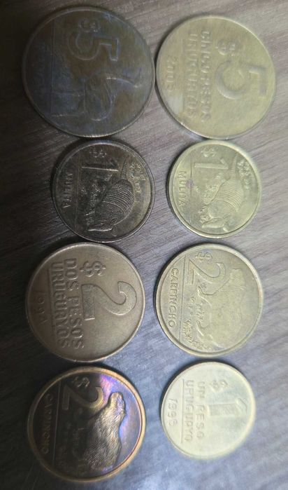 монети Уругвай 8 бр